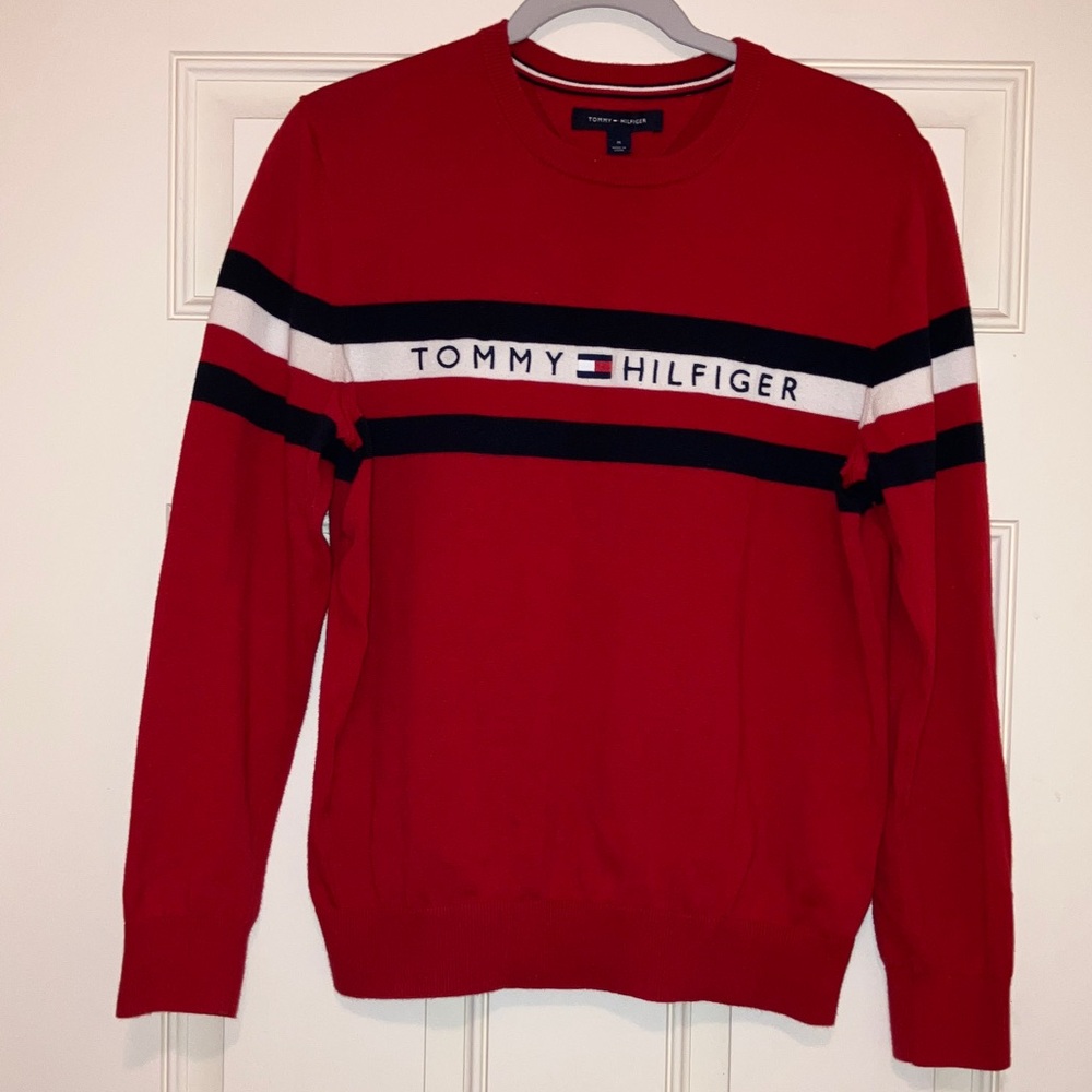 Tommy Hilfiger Men's Red Crewneck Sweater